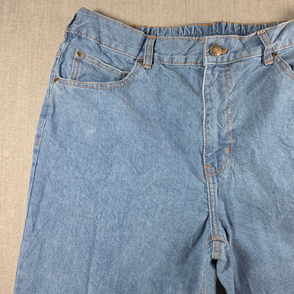 Duke Haband Relaxed Fit Jeans Men 38x30 M Blue Elastic Back Denim 100% Cotton - Picture 10 of 16